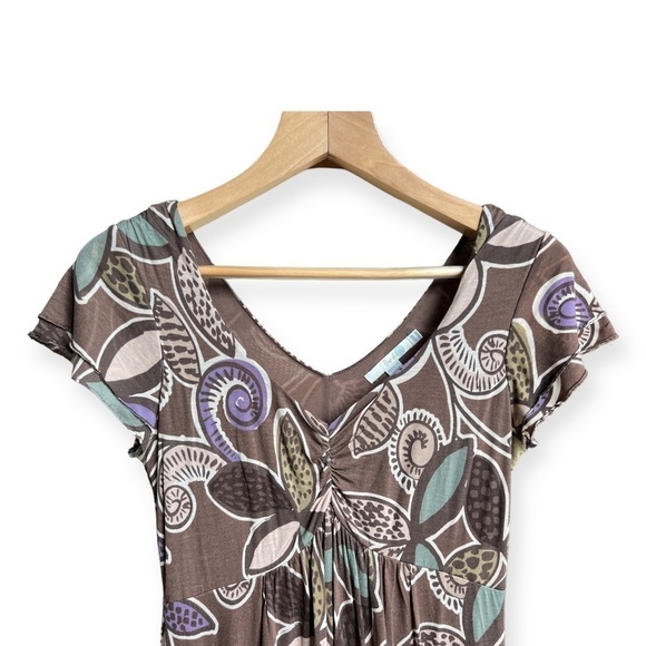 Boden Women’s Brown Boho Floral V-neck Knee Length Tencel Dress, Size 6 - Picture 3 of 11